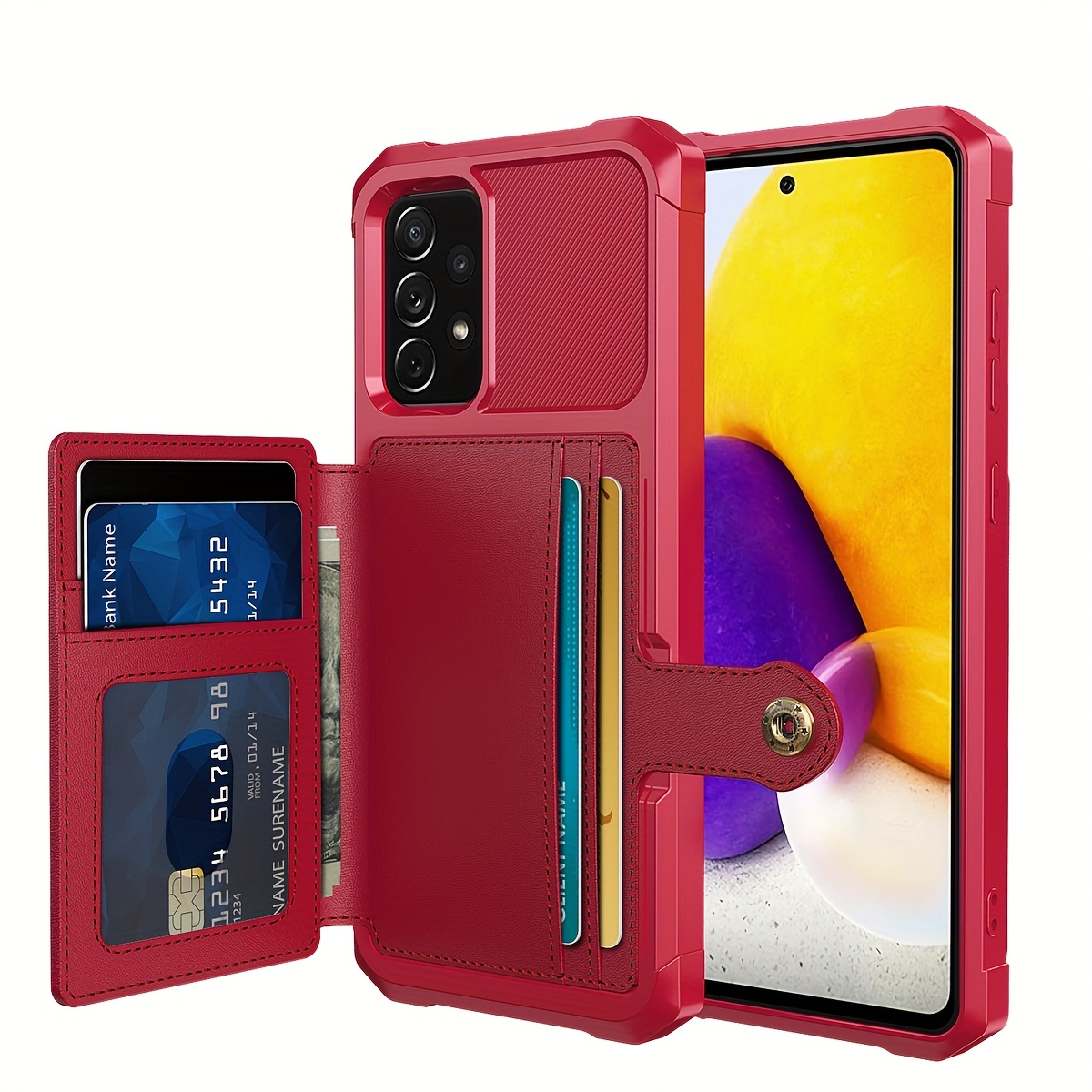ZM03 Card Holder Faux Leather Case for 5G 5G Mobile Phone, with Card Slot, Compatible with Magnetic Car Mount, Heavy Duty Shockproof Durable Soft TPU Back Faux Leather Flip Wallet Cover - Image 51