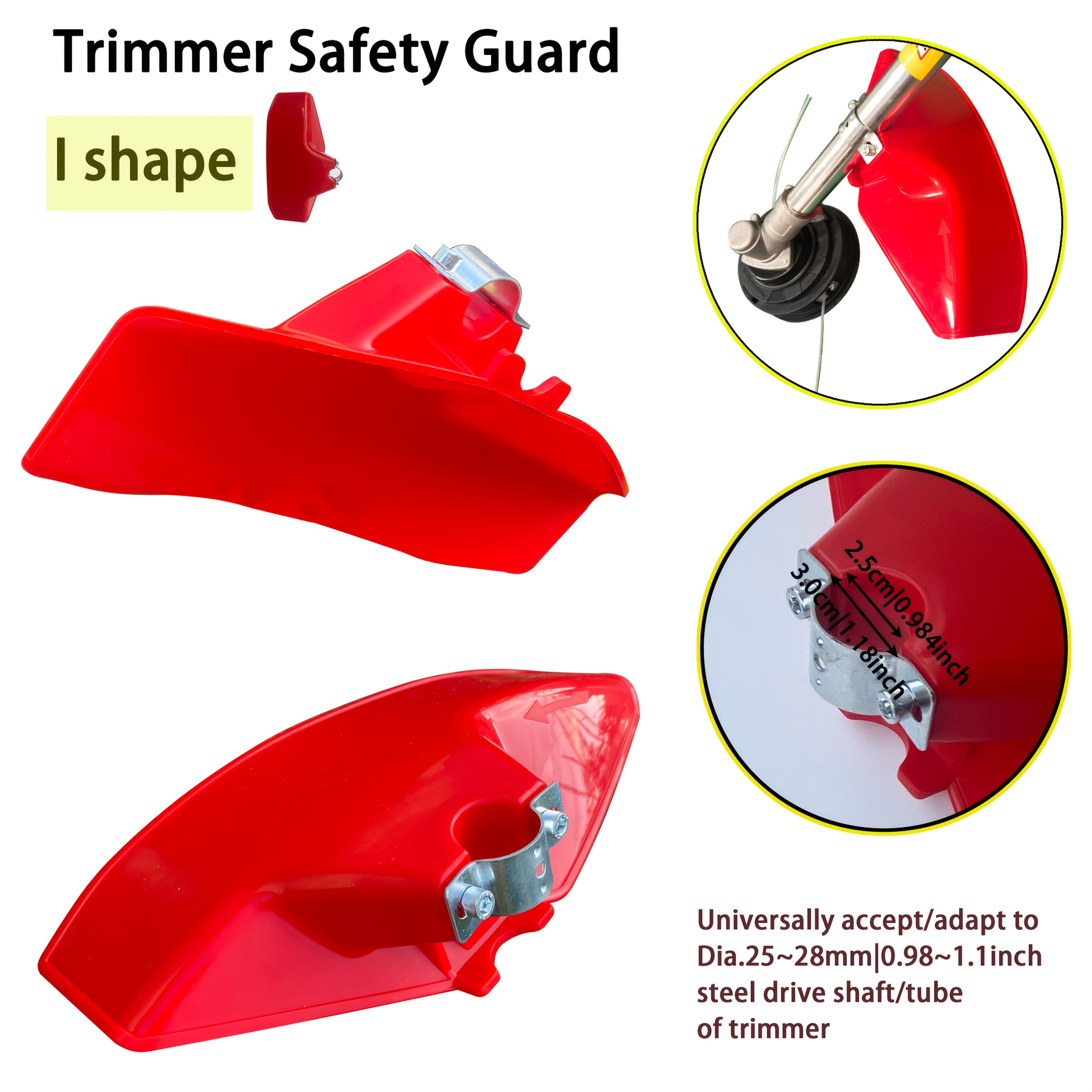 TEMU 1pc Protector Universal para Cortacésped, de Protección contra Residuos, Cubierta de Seguridad para Recortadora de Cuerda, Ajuste a Eje de