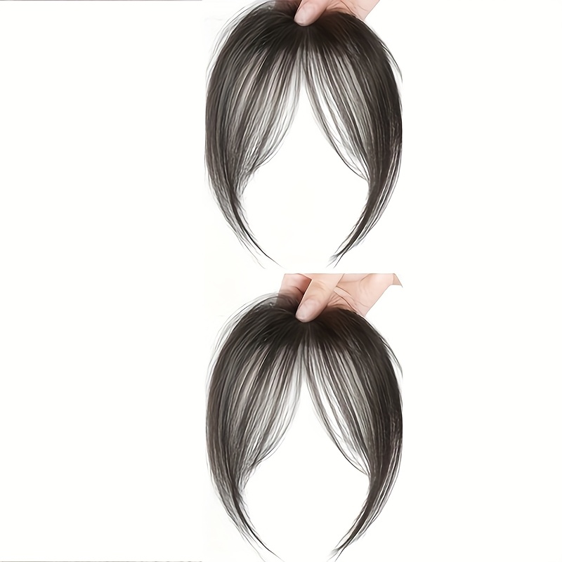 1pc womens natural   in bangs 8 inch straight hair high temperature fiber   fluffy daily wear details 4