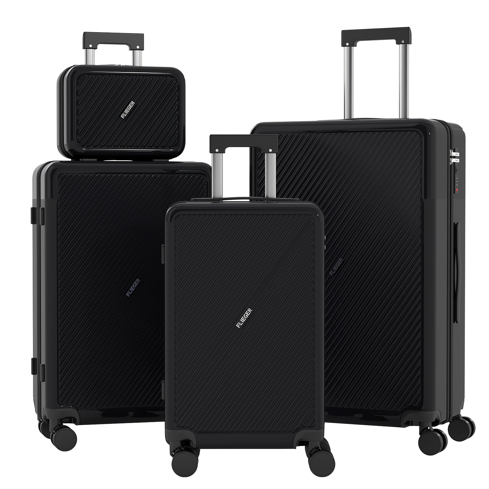 TEMU 4pcs/hard Shell Luggage Set (12/20/24/28 Inch) Luggage Suitable For Short And Long Trips, Equipped With Universal Wheels, Abs Material, With ,