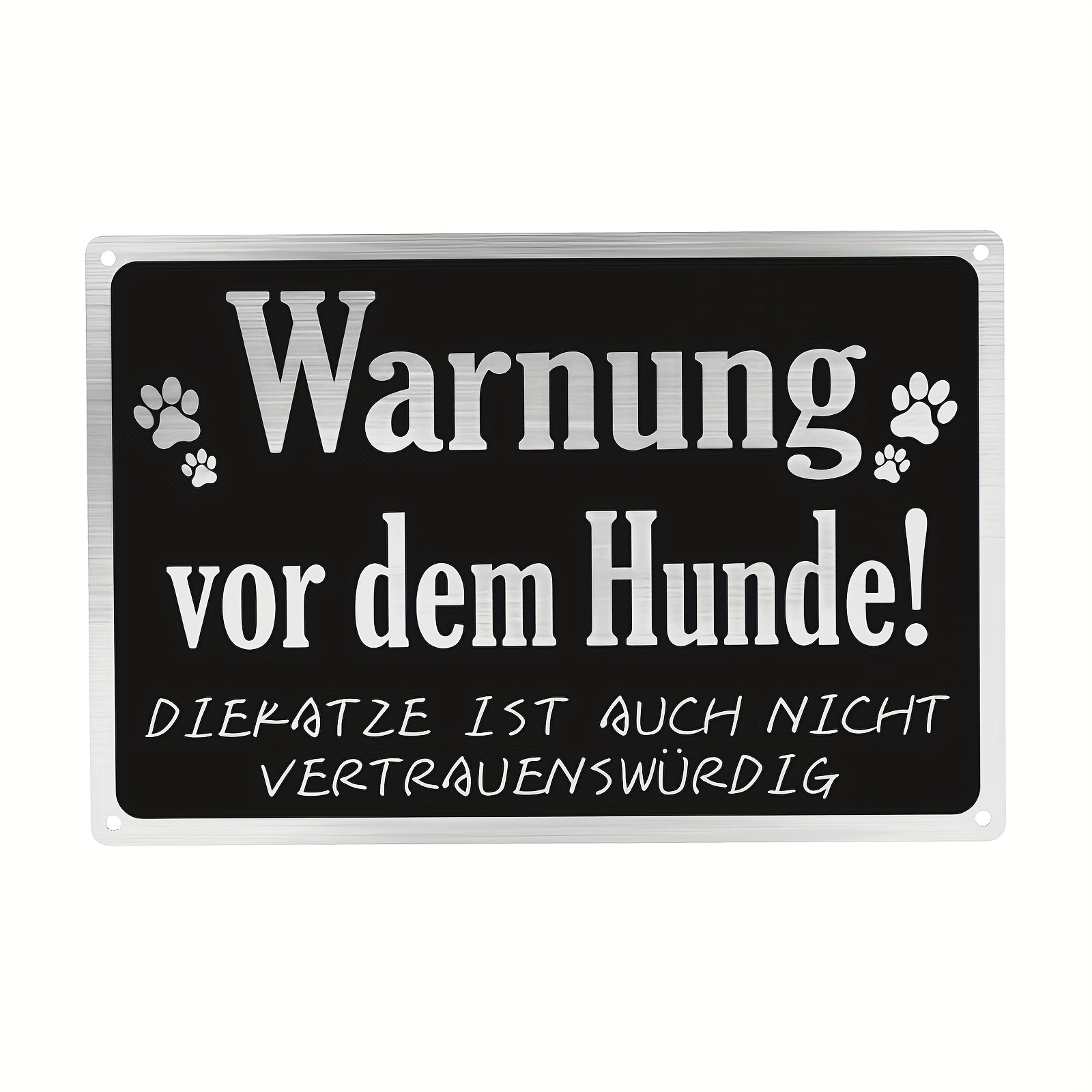 Image of 2d Flat, 1pc Metal Sign, "" Sign - Funny Caution Decor With , 8*12inch/ 20*30cm, Black And White Retro Style For Home, Garden, Or Yard, Dog Decor, 2d Flat