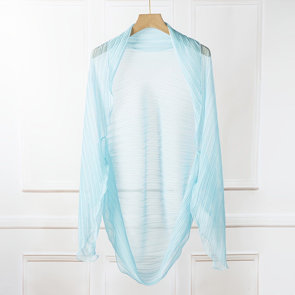Image of 1pc Of Thin, Fabric Wavy Edge Arm Sleeves Shawl