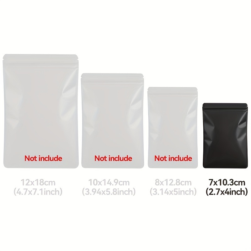 100pcs For Zipper Lock Self Seal Flat Pouch For Zip Foil Bag (black); Used For Packaging Of Jewelry, Phone Cases, Bracelets, Lip Gloss, Etc