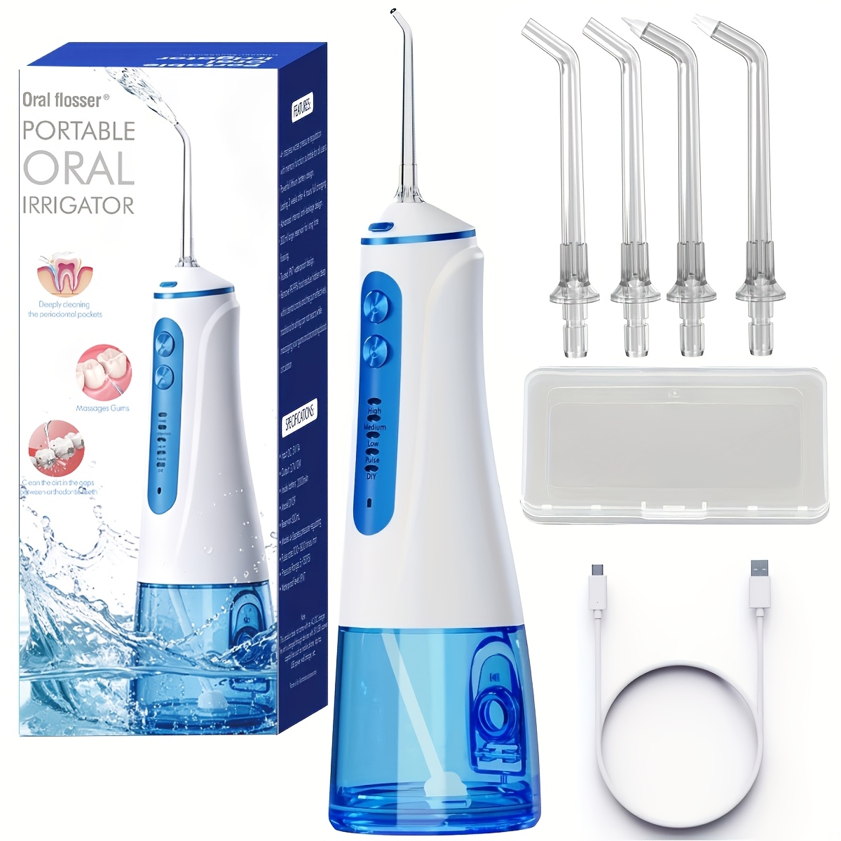 Portable Electric Oral Irrigator with 5 Adjustable Modes