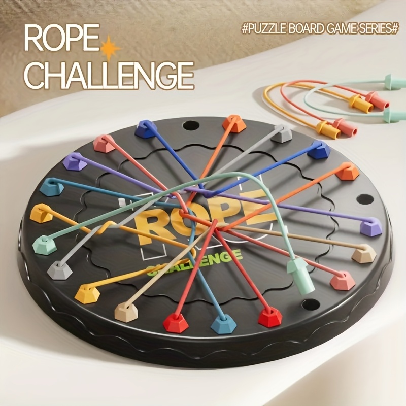Colorful Rope Challenge Board Game - Enhances Logical Thinking & Creativity, Ideal for Teens & Family Fun, Perfect Gift for Valentine's Day, Thanksgiving, Christmas & New Year, Teen Puzzle Game | Strategy Game | Flexible Rope Pieces