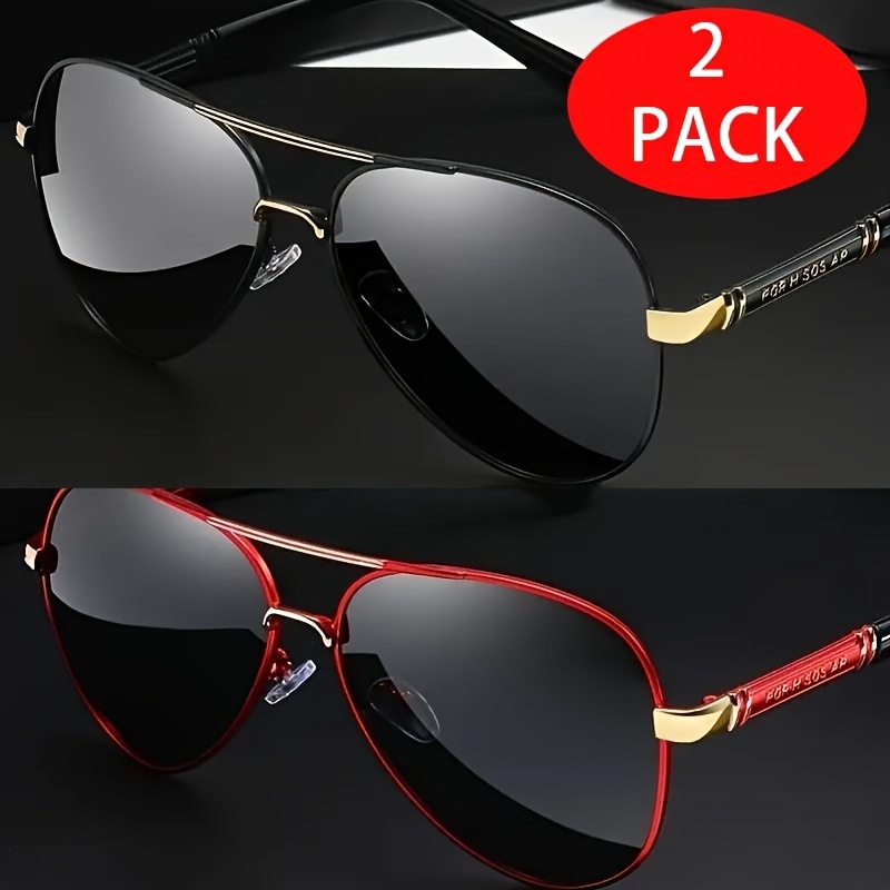 

2pcs Polarized Fashion Glasses Male And Female Men's Mirrors Fashionable Outdoor Sunshade Driving Travel