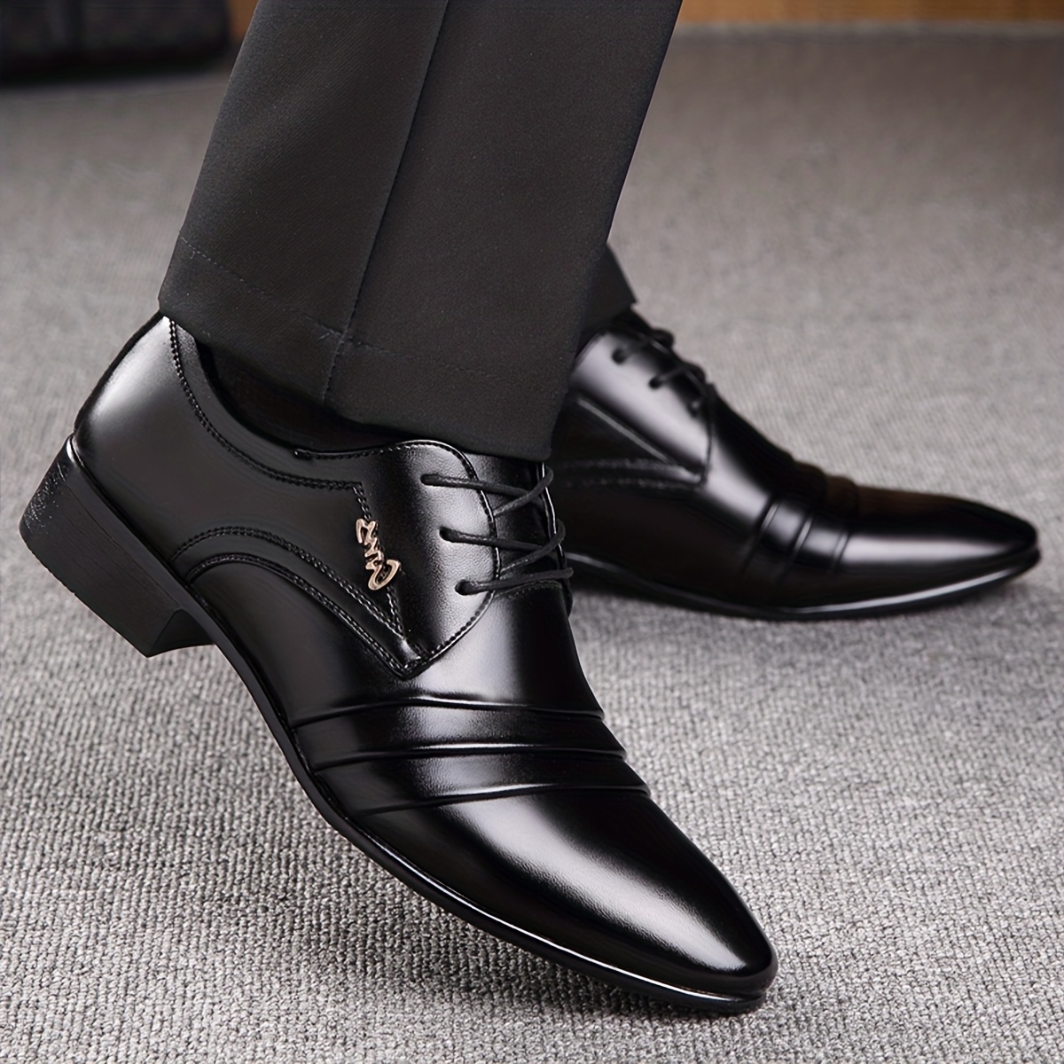 Zapatos Derby Clásicos Vintage de Talla Grande para Hombre, Cómodos con Suela de Goma Antideslizante y Cordones, Zapatos Formales para Actividades al Aire Libre para el Trabajo, Ir al Trabajo y Bodas