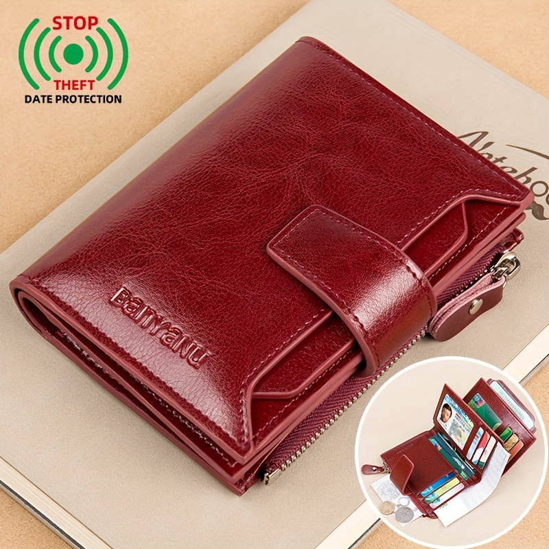 

Vintage-style Long Wallet With Multiple Card Slots, Foldable And Slim, Cash Compartment, Button Closure