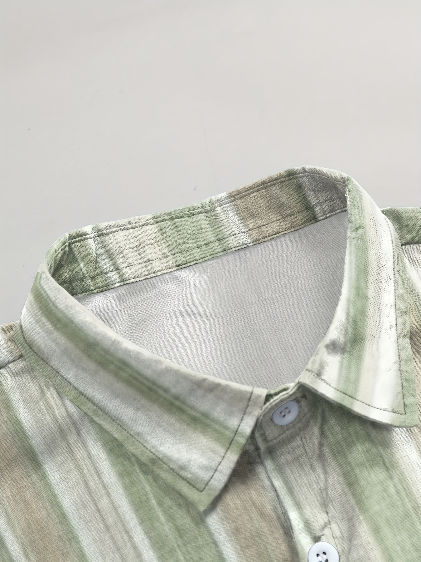 Men'S Casual Striped Short Sleeve Button-Up Shirt - Light Blue & White Vertical Stripes, Collar, Regular Fit Summer Casual Wear, Short Sleeve Button Blouses, PLUS SIZE