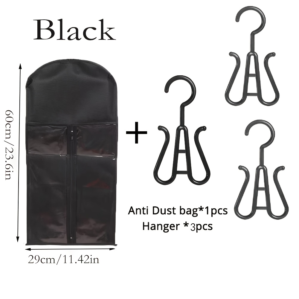 4pcs Wig Storage Bag Set, Including 1 60 Bag And 3 Hooks, Portable Wig Protective Cover, Wig Tool For Wig Storage