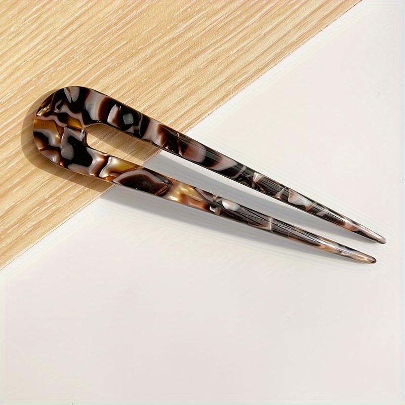 Bohemian Hair Pin - U-shaped Cellulose Acetate Shell With Tip For Updo Buns, Braids, Ponytails - Women's Hair Clip For Weddings, Parties, - Durable & Non-damaging Hairstyle Accessory