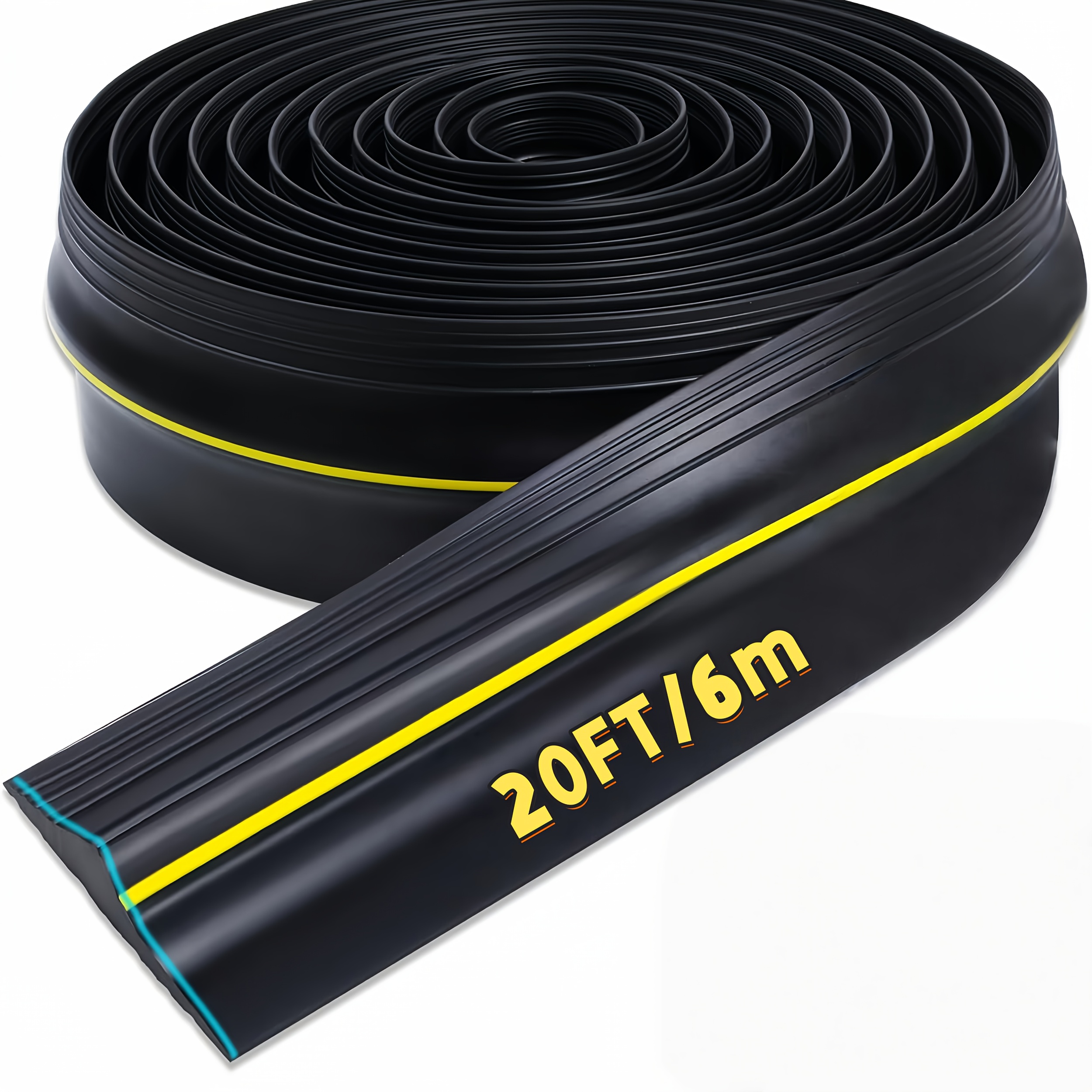 20ft Garage Door Bottom Rubber Seal Strip, Weatherproof Garage Door Threshold, Fits All Standard Doors, Easy Diy Installation, Recommended With ( Not Included), In 10/16.4/20ft Sizes