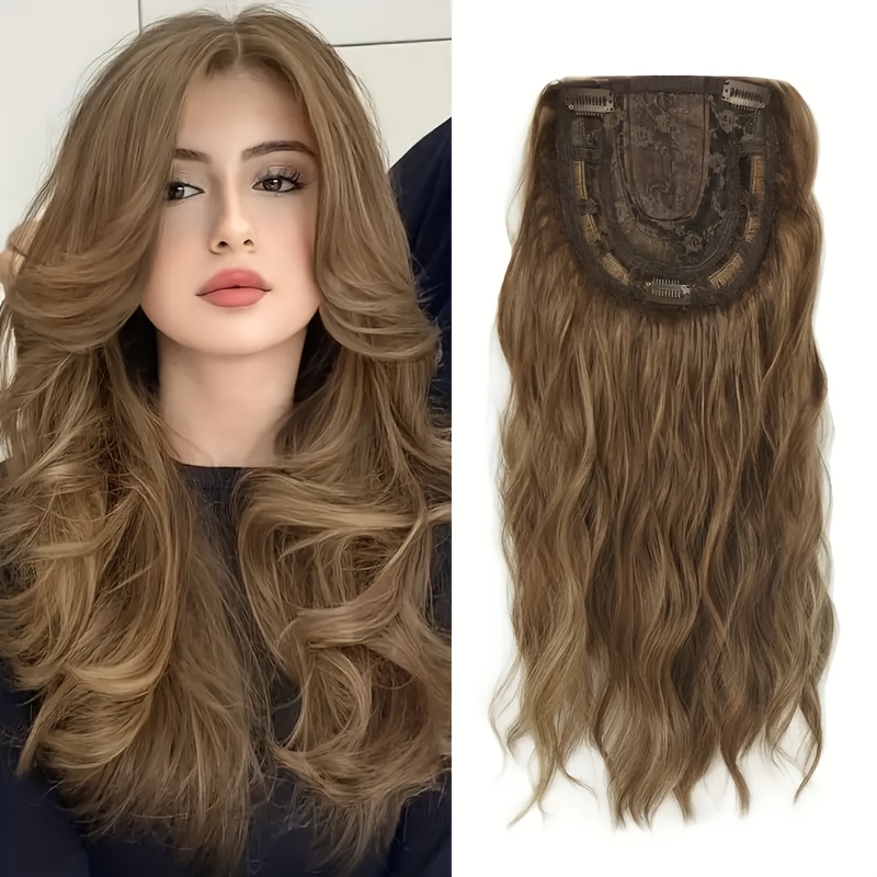 16 inch water wave hair topper 6x6 inch large - Temu