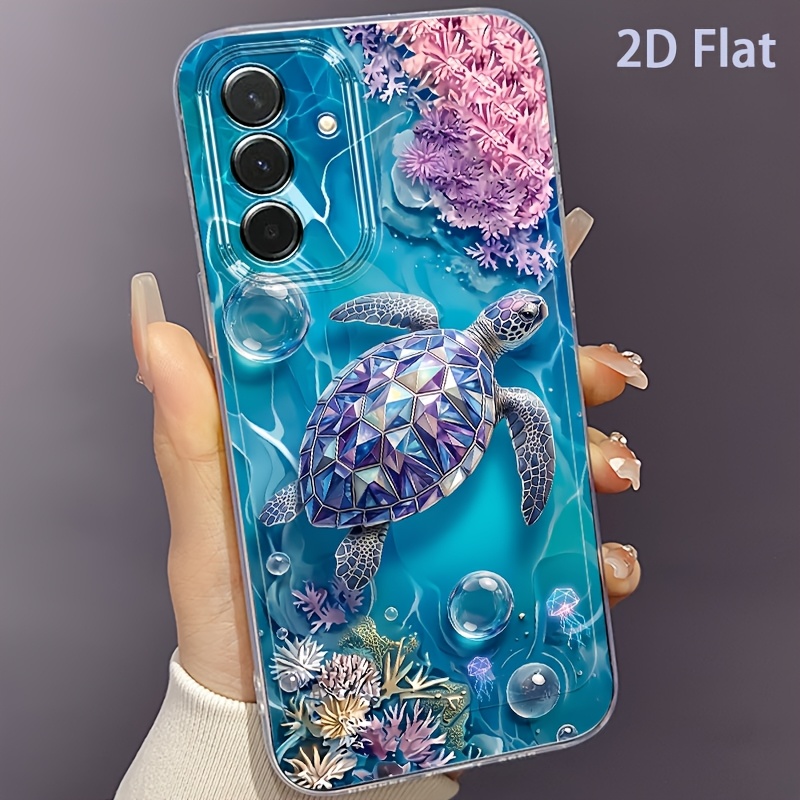 TEMU Phone Case: 2d Flat Sea Turtle Painted Pattern Phone Case, Suitable For Galaxy A03s A04 A05s A06 A07 A13 A14 A15 A16 5g A17 A22 A23 A24 A25 A26