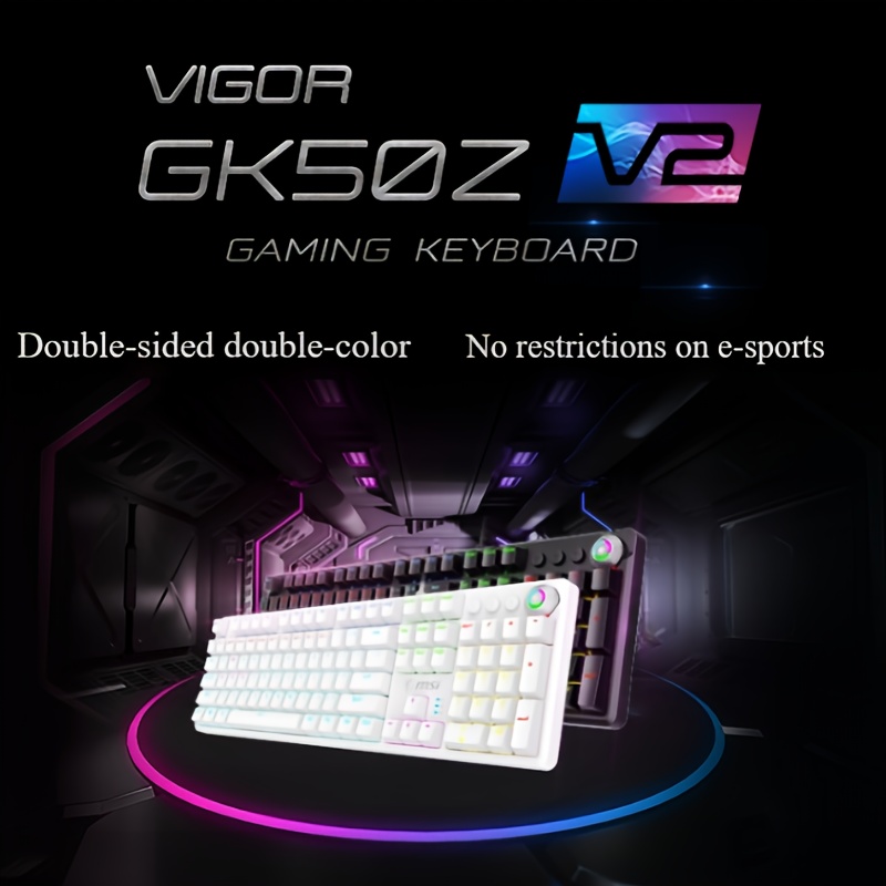 msi gk50z v2 mechanical gaming keyboard with rgb   104 key wired design usb powered 36  1 8m keyboard length 1 8m keyboard width gaming keyboard esports keyboard sleek keyboard design durable keyboard Product details 1