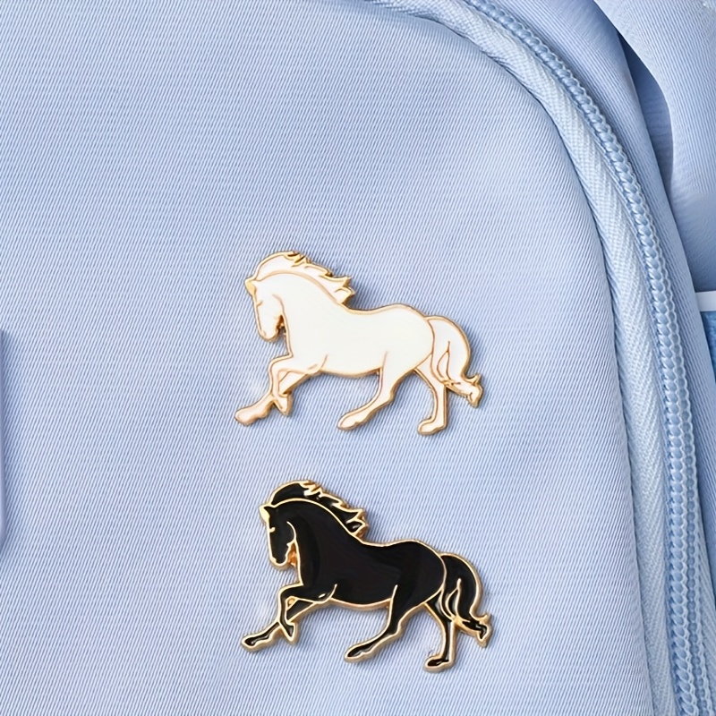 TEMU 2pcs Cute Cartoon Animal Zodiac Pony Brooch, Unique Accessory For Jackets, Backpacks, And Hats, Jacket Decoration, Fashion Accessory, Whimsical