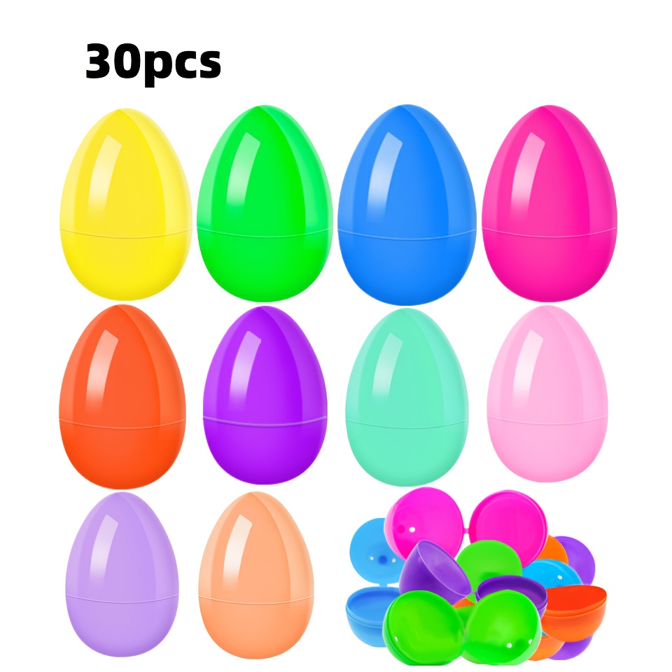 

30pcs Vibrant Easter Eggshells - 4x6cm Plastic Twist Egg Cases, Basket Fillers & Seasonal Decorations