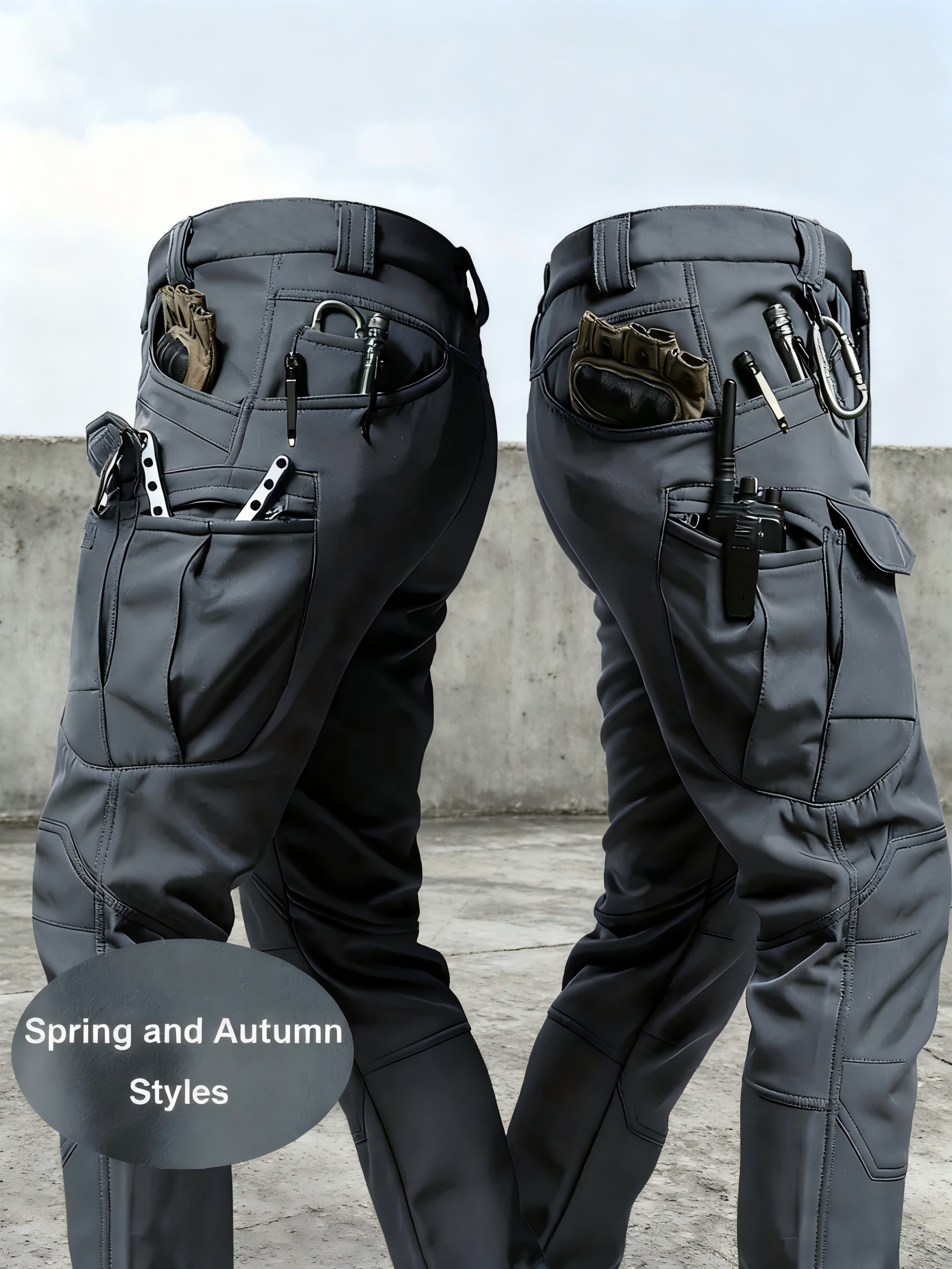 3PC Men's Tactical Cargo Pants Set for Spring/Autumn
