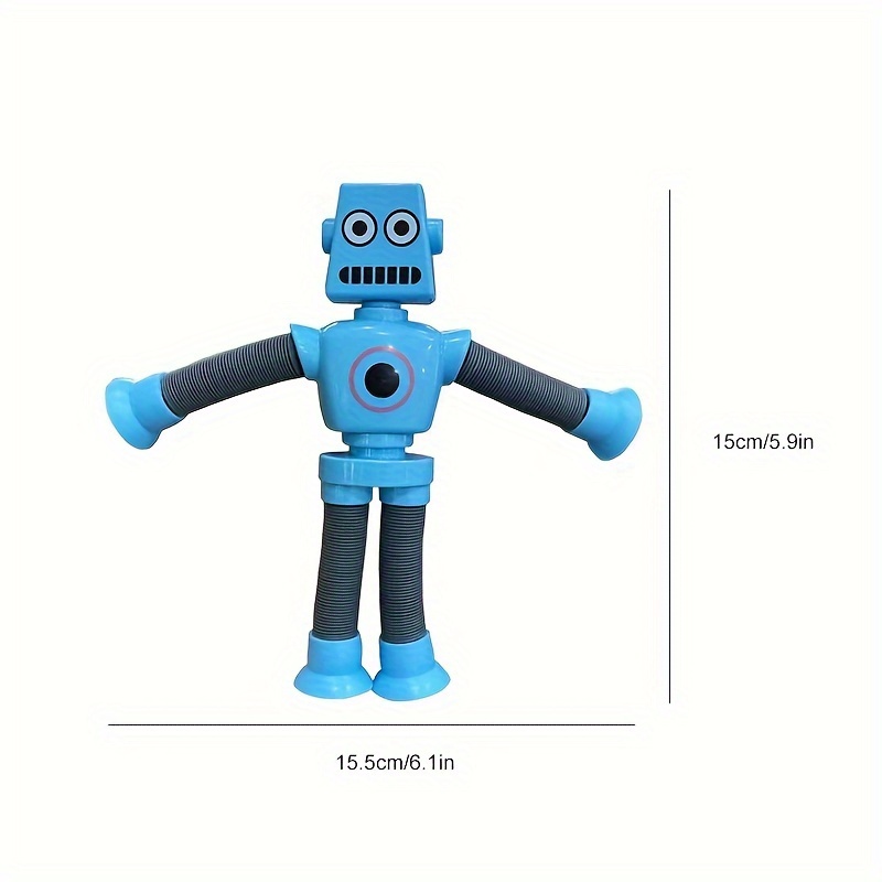 Transformable Robot Stretchy Tube Toy, Educational Cartoon Holiday Party Game with Suction Cup for Parent-Child Interaction, Interactive Play, Fun Character, Cartoon Toy, Highquality Plastic, Interactive Robot, Transformable Toy, Birthday Gift