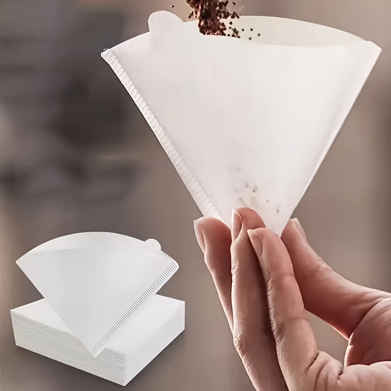 80/120pcs-V-shaped Coffee Filter Paper, Conical Disposable Paper Filter, Easy to Use V01 for Backflow and Drip Coffee Machines, Commercial Supplies, Disposable Drip Paper for Manual Brewing