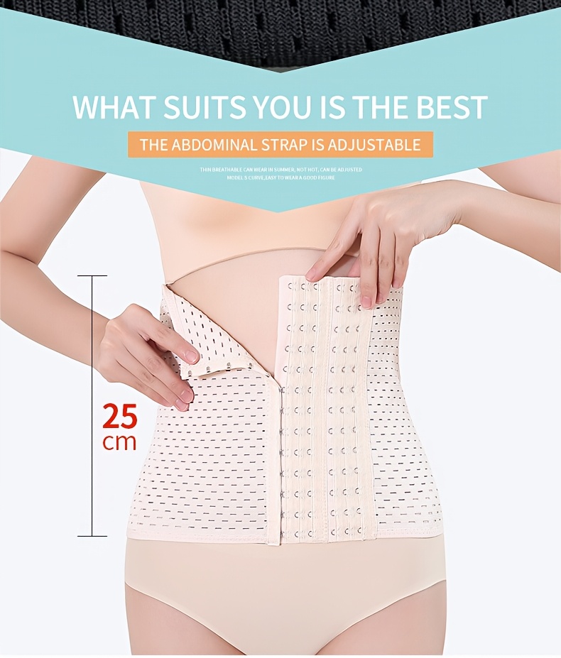 Waist Trainer Corset Shapewear Tummy Control Body Shaper Waist Cincher for Women Postpartum Belly Band Wrap with 6 Rows of Hooks