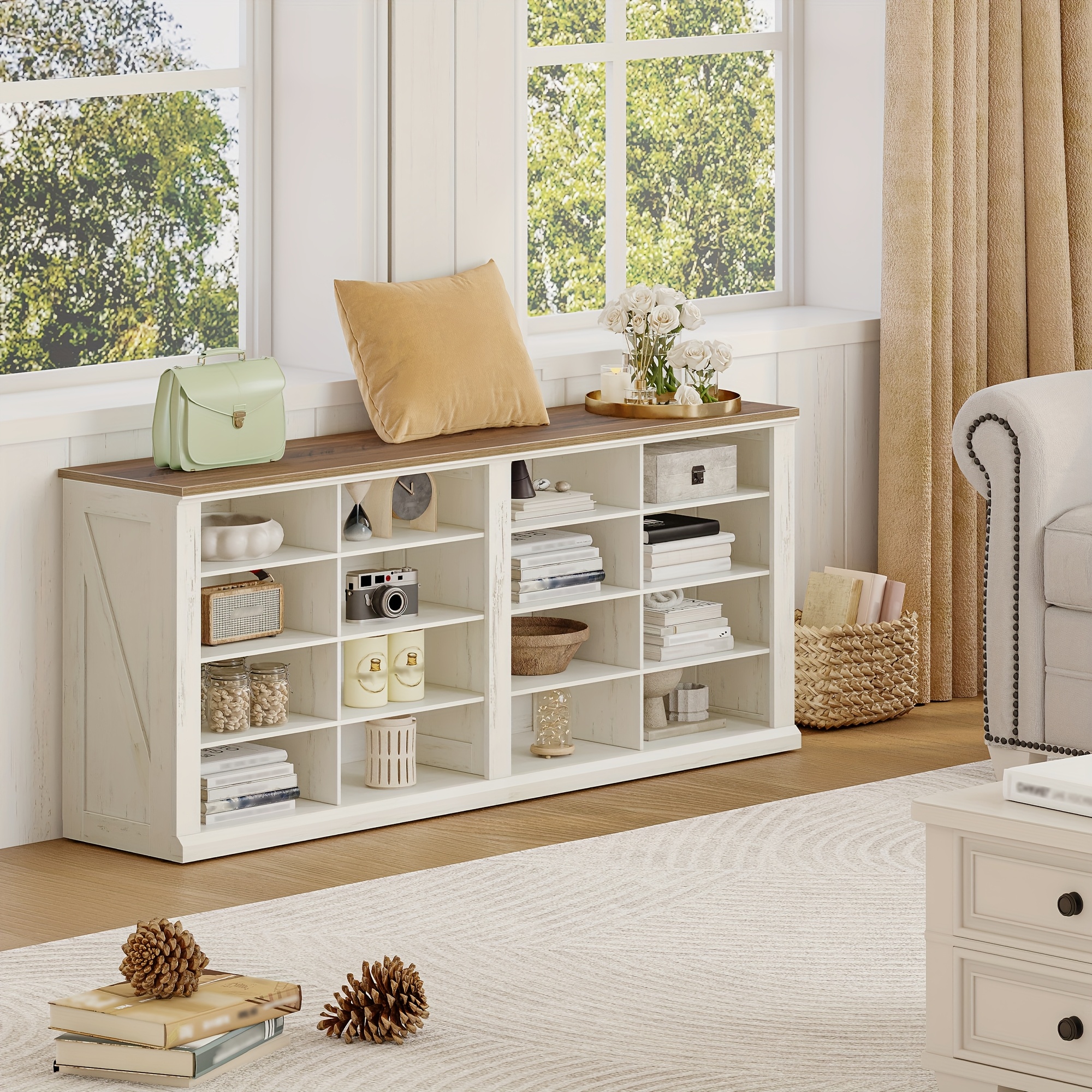 schuhbank schuhregal sitz bank stauraum 16 fächer
