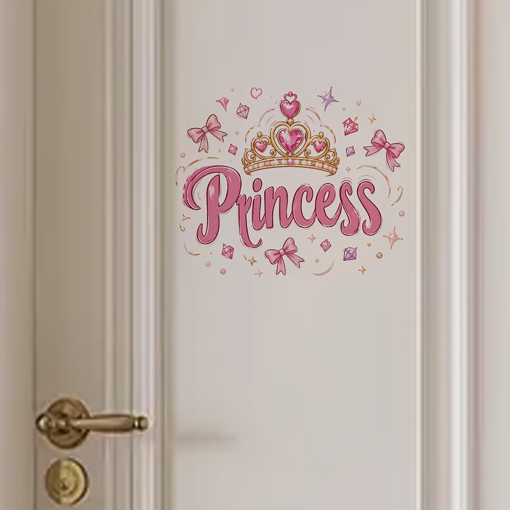 TEMU Autocollant mural 1 pièce Crown Bow pour porte anglaise, pour portes d'entrée, armoires, et fenêtres au plafond, autocollant décoratif de style