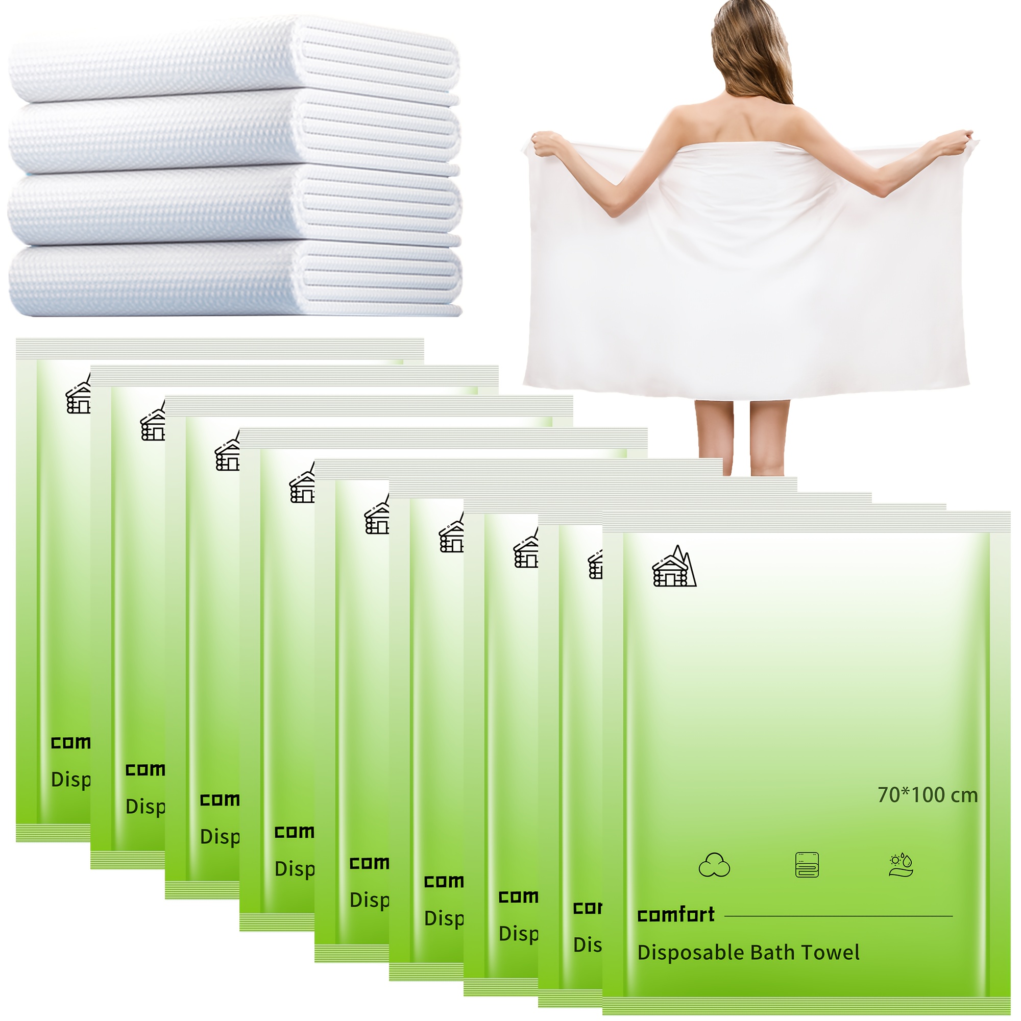 item picture disposable bath towels 3 6 10 20pcs large travel bath towel 140 70cm 100 70  essentials compressed towel portable disposable washcloths for travel beach shower hiking swim hotel camping