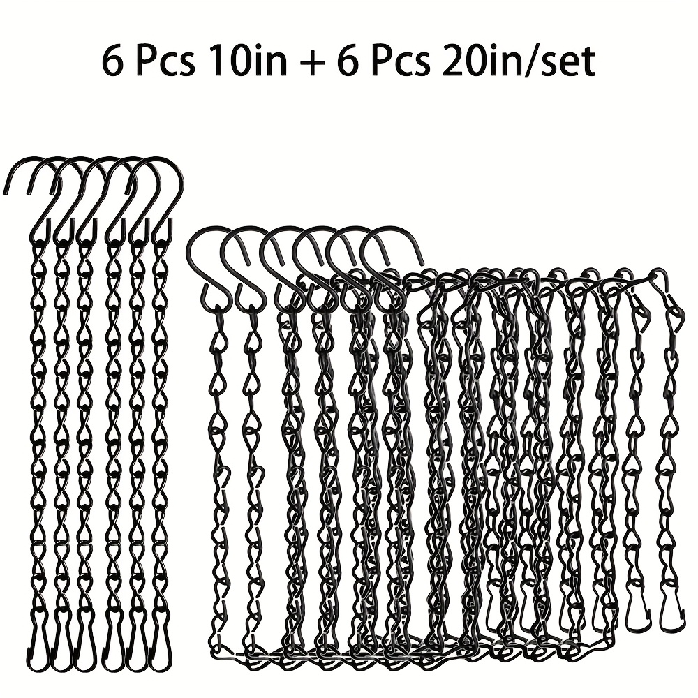 12pcs Hanging Chain Hanging Basket Chain Suitable For Bird Feeders, Flower Pots, Lanterns, Wind Chimes, , Blackboards And Decorations, Adjustable