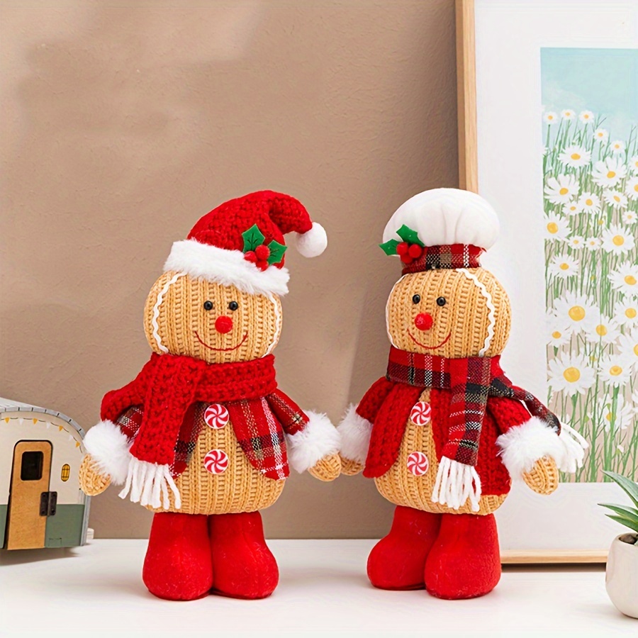 

2 Pcs Festive Christmas Decorations: Classic Gingerbread Man Figurines - Perfect For Home, Kitchen, Hotel, Or Christmas Market - No Electricity Required