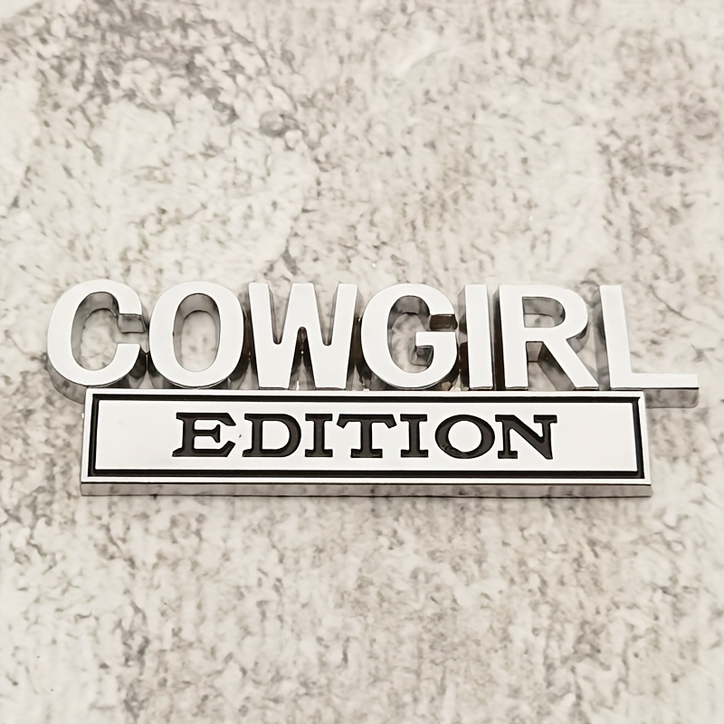 TEMU 1pc Western Cowgirl Car Badge - Emblem Decoration With /red Accent Options, Fit For Trucks, Suvs, Sedans - Ranch, Farm, Country Automotive