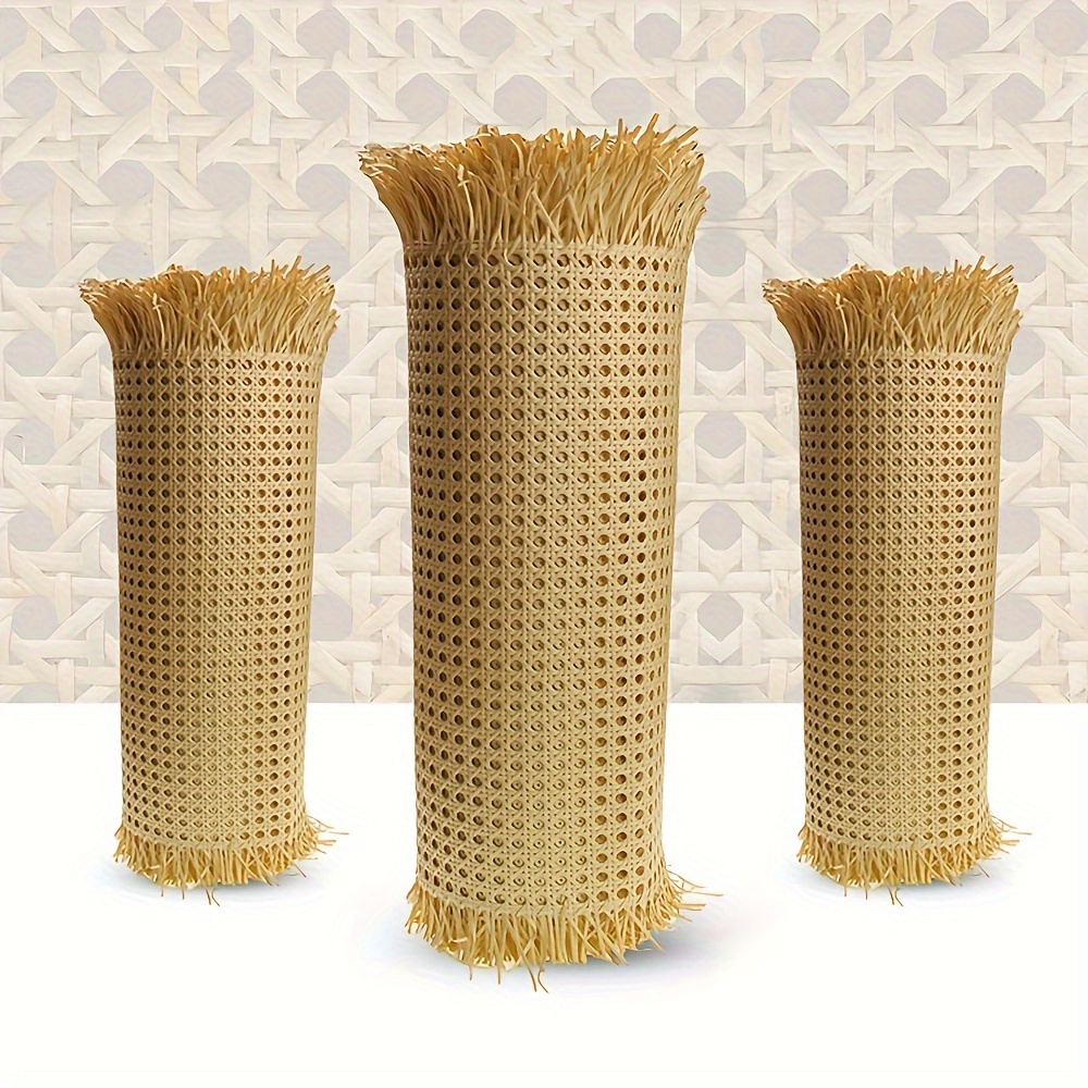 

Rattan Cane Webbing Roll 15.7x39.4 Inches - Light Brown Plastic Anti-vine Sectioning Material For Knitting & Crochet Diy Crafts