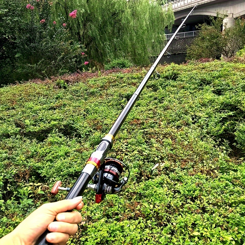 Compact 30-70cm Carbon Fiber Telescopic Fishing Rod - Medium Action, Light Power Surf Spinning Rod for Saltwater & Freshwater, Ideal for Travel & Holiday Fishing, Foldable, Gift for Anglers - Black (1 Pack)