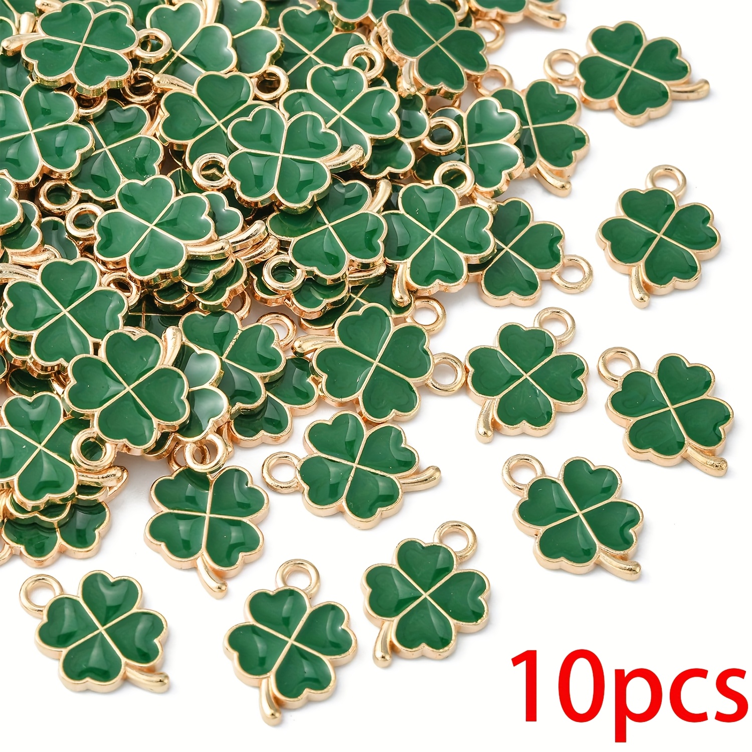 TEMU 10 piezas de dijes de verde, en alemán, de , colgante de hoja de para hacer pulseras, paquete