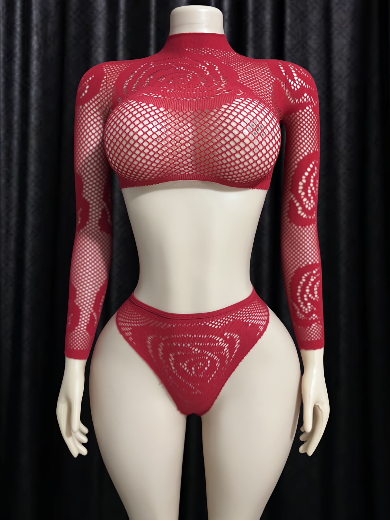 red lingerie for women sold on Temu Canada