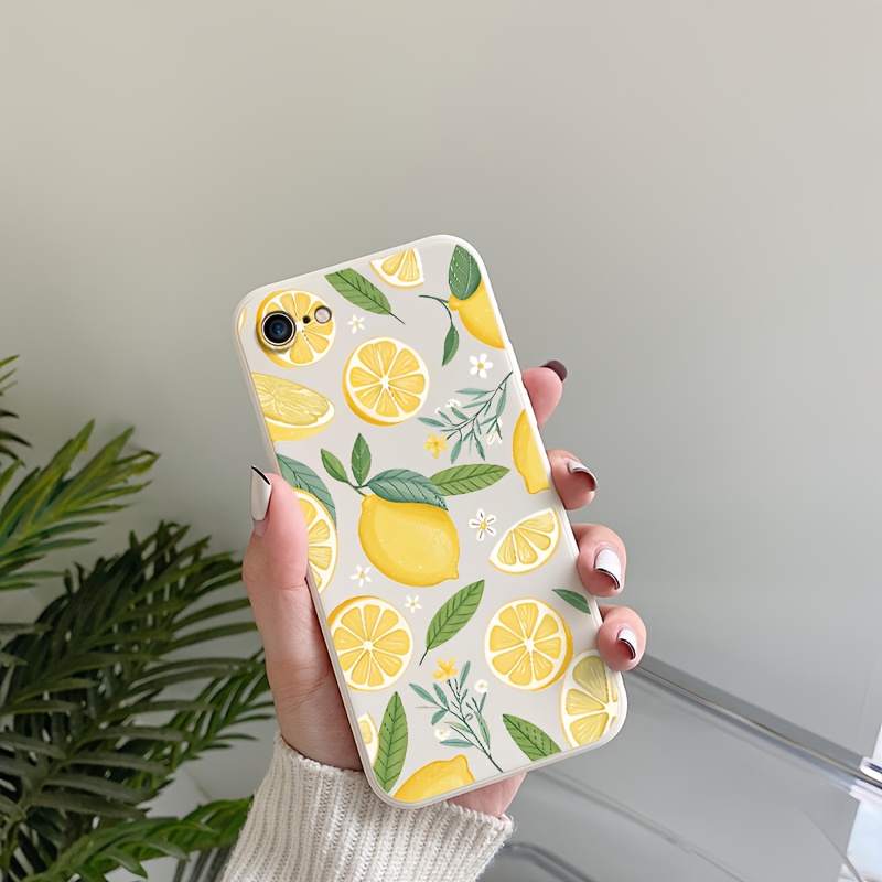 TEMU Summer Lemon Pattern Cover Phone Case Is Compatible For Iphone Se 2020 With A Shockproof Matte Back. Without Losing Personality, Unique Visual