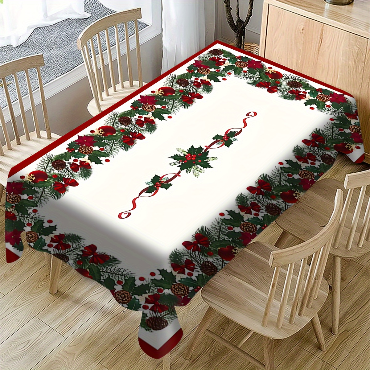 

Christmas Tablecloth - Rectangular, For Dining & Parties, & Washable , Decor