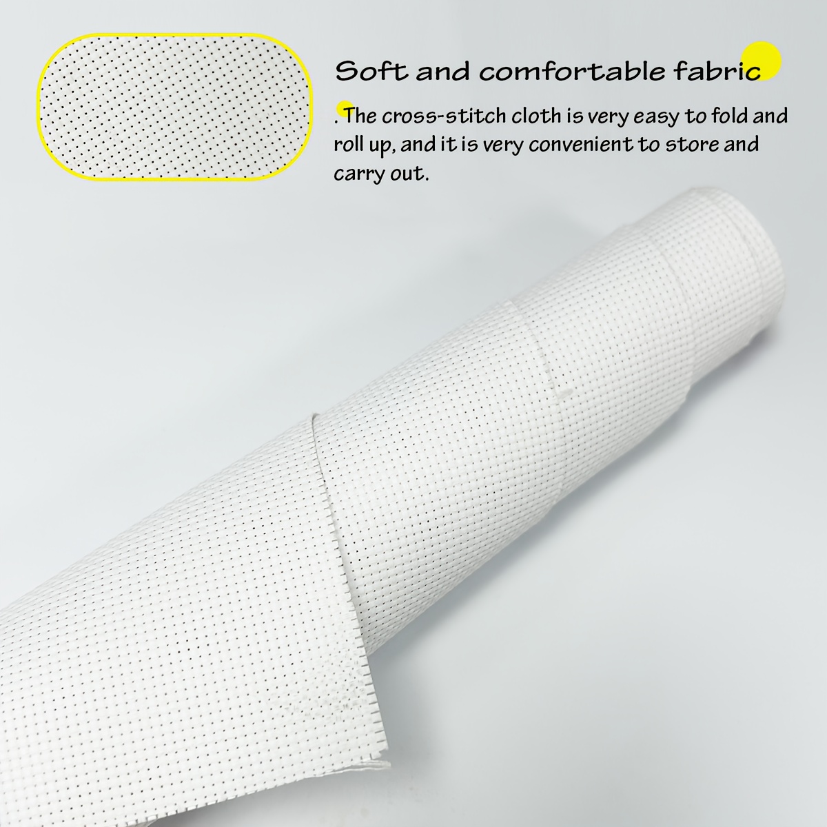 Large-Sized White Cross-Stitch Fabric Made of Polyester