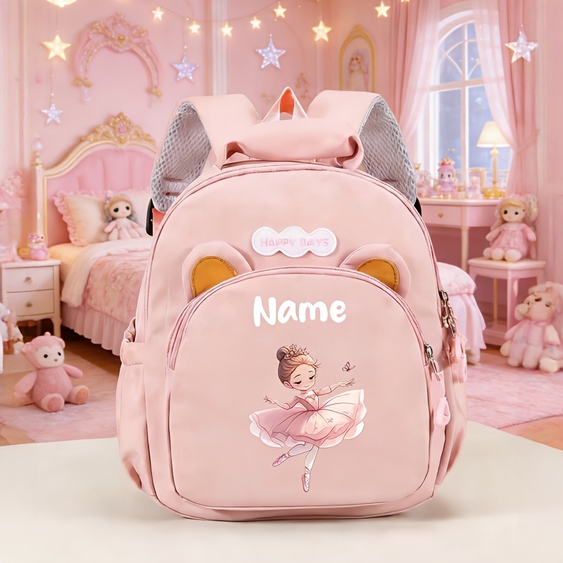 TEMU Customizable High-quality Mini Bear Ear Backpack For Back-to-. Lightweight And Durable, Featuring A Cute, Sweet, And Stylish Cartoon Theme.