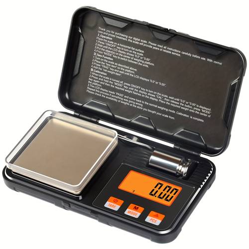 1pc digital scale 200g x 0 01 scale with pocket size 50g calibration weight 6 units conversion lcd back lit display use for jewelry powder spice no included battery
