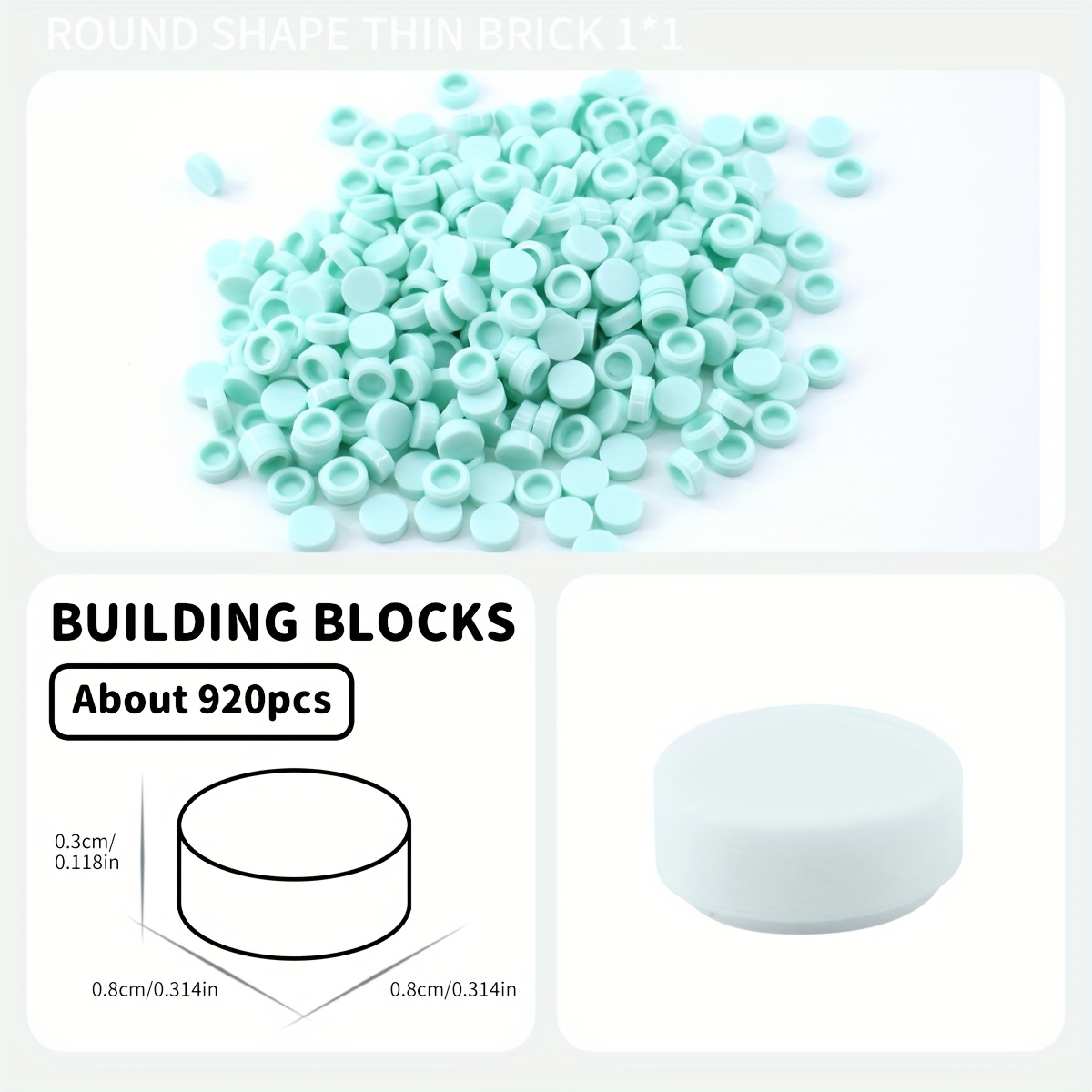 920pcs 1x1 Round Special Bricks Small Particle Mixed Loose Brick Accessories