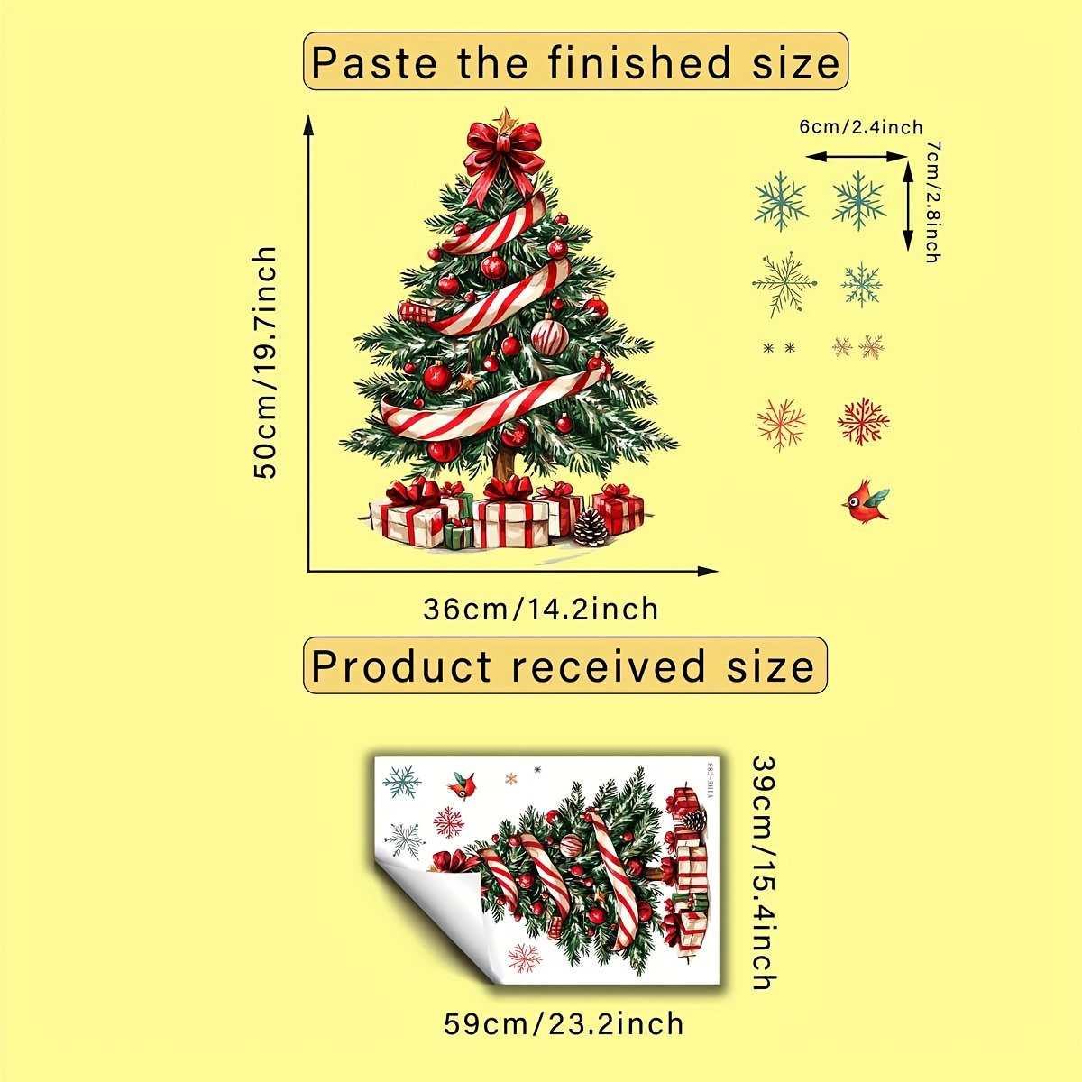 1pc Christmas Tree Ball Bow Gift Window Post Kitchen Post Creative Diy Self-adhesive Can Remove Double-sided Pvc Glass Post, Living Room Bedroom Dining Room Study Bathroom Window Glass Decoration Post