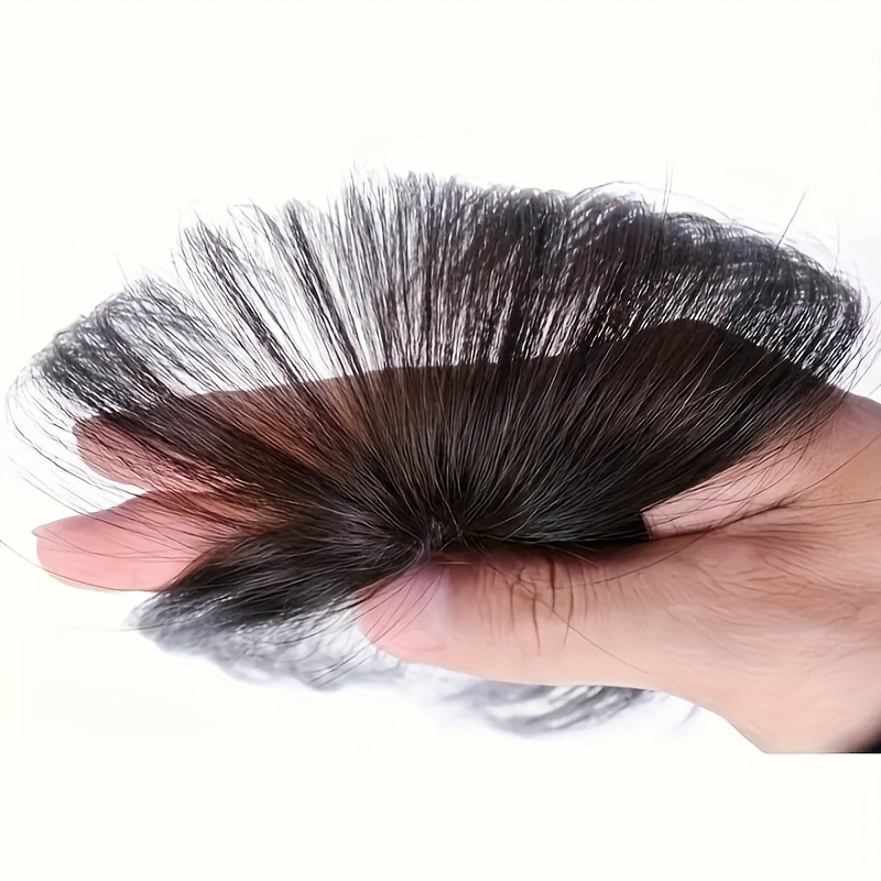   chic 3  in bangs fringe for women invisible synthetic hairpiece natural black straight   with temples   daily wear details 4