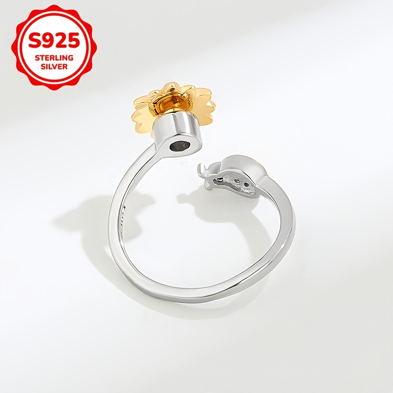Women's Flower Rotatable Decompression Ring Sunflowe