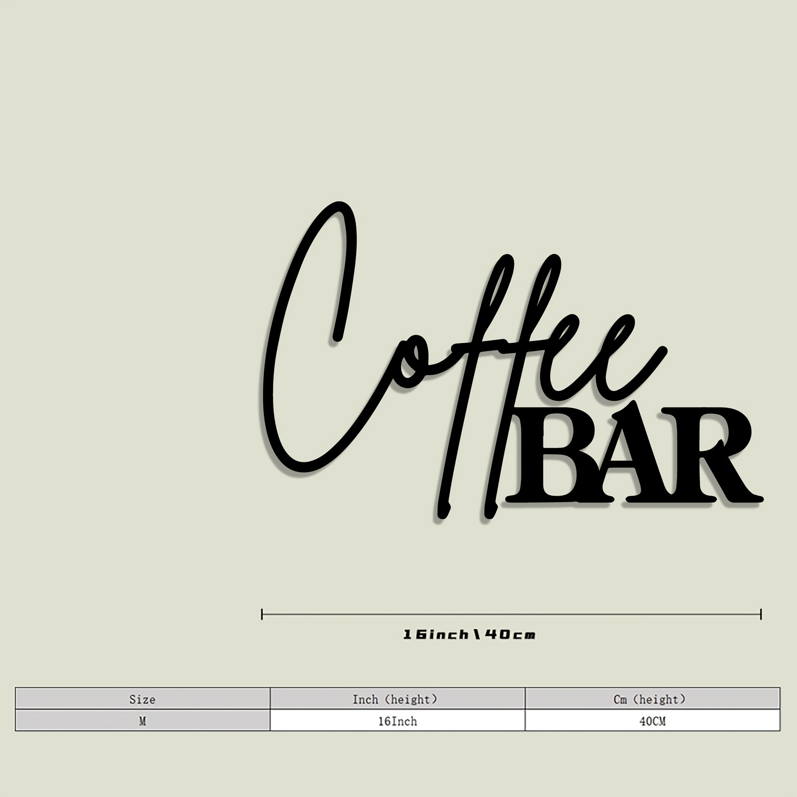 E-shop 1 Stück Vintage Kaffeebar Metallschild - Kursivstil, Ländliche Wandkunst mit Lochung, für Bauernhaus-Dekoration, Perfekte Weihnachtsgeschenke,