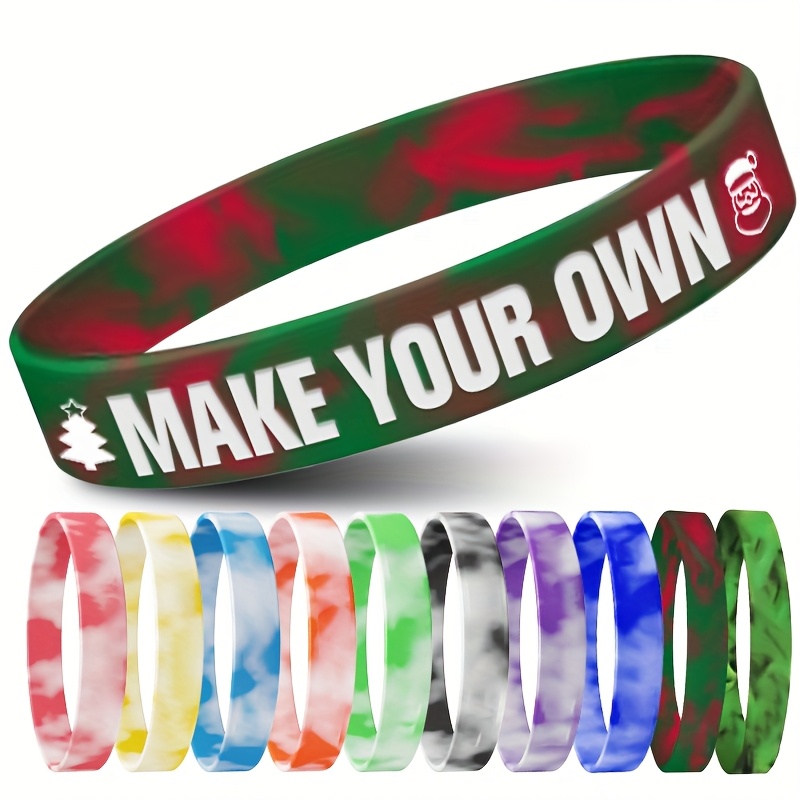 305pcs Custom Silicone Wristbands with Christmas Designs, Unisex Gift