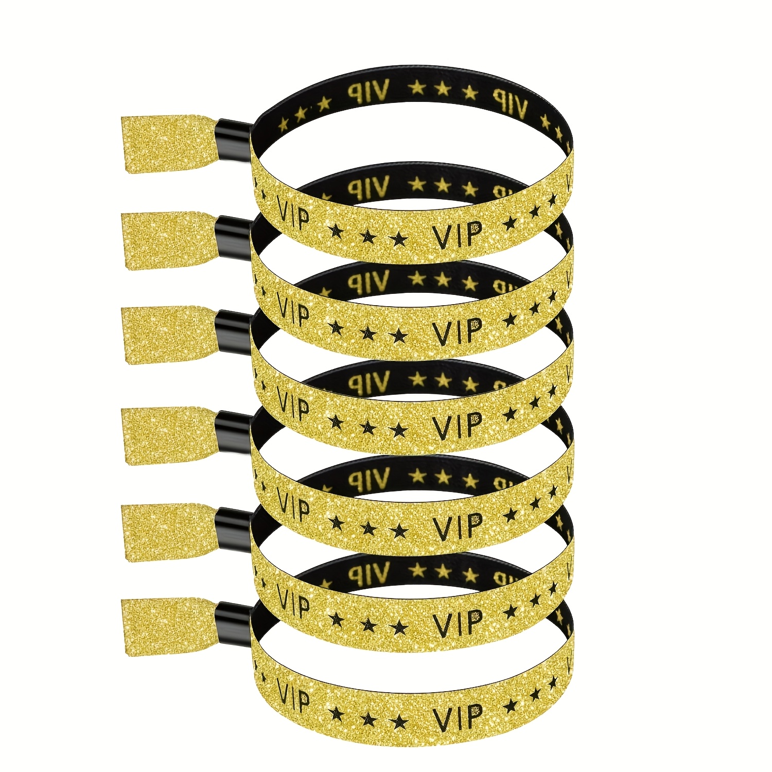 TEMU 6 Stk. Glitzer-VIP-Armbänder mit Schleifen & Bändern Sicherheitsverschluss – Verstellbare, glänzende Party-Armbänder, geeignet für Hochzeiten,