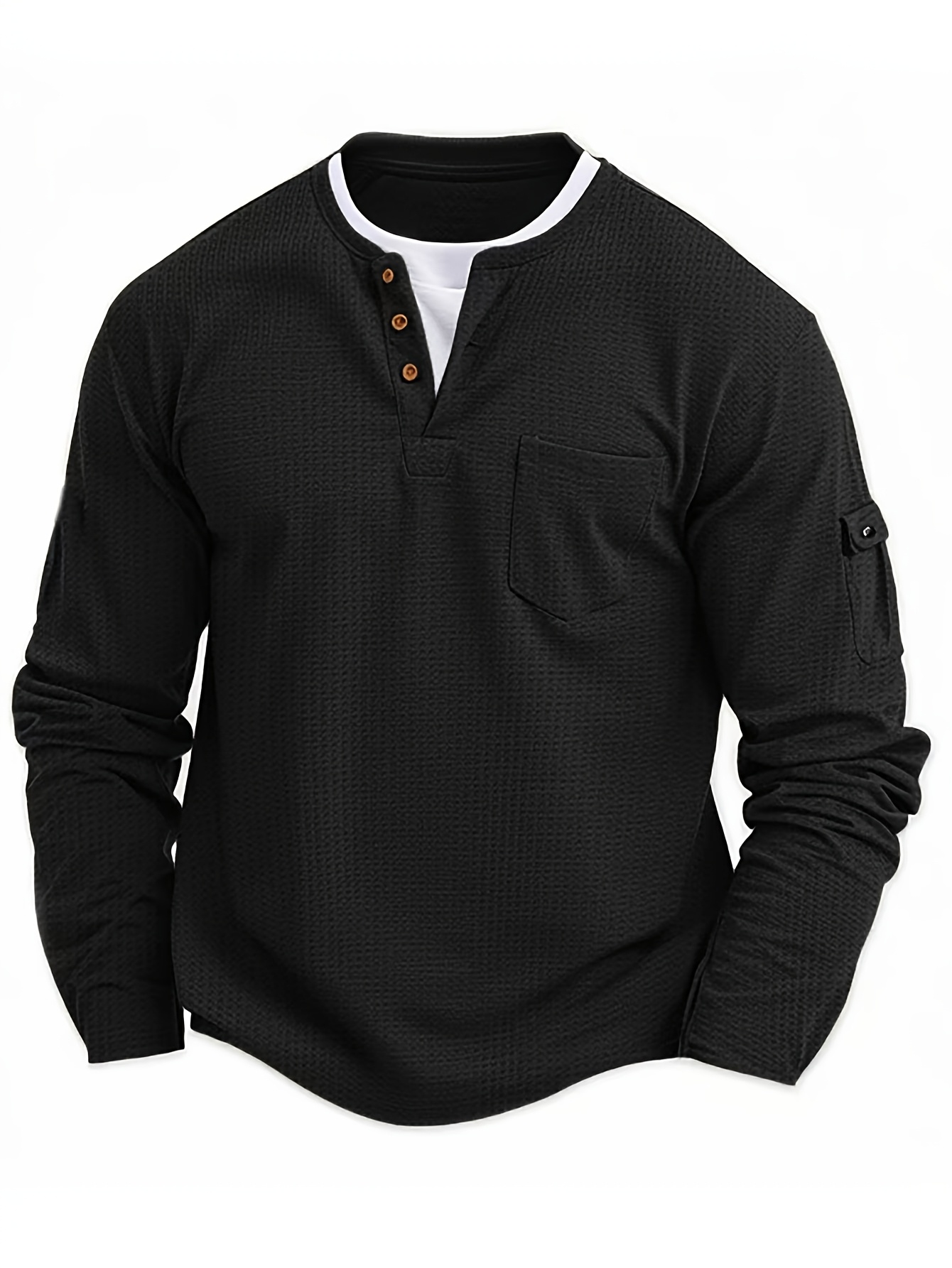 camiseta casual hombre cuello larga diseño - Temu Uruguay, image size:800x1066