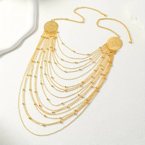 an elegant and versatile multi layer chain necklace in trendy for casual attire or with a formal dress