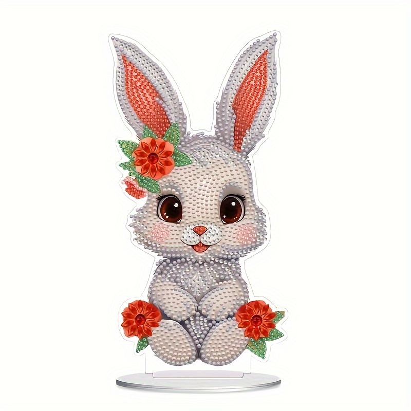 

1set Of Rabbit Patterned Ornaments, 5d Diy Handicraft Kit Irregular Diamond Decorations, Exquisite Display Decorations, Suitable For Decoration